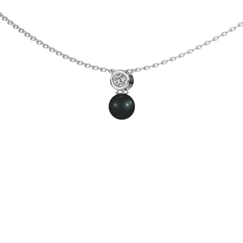 Image of Pendant Ann 585 white gold Black pearl 5 mm