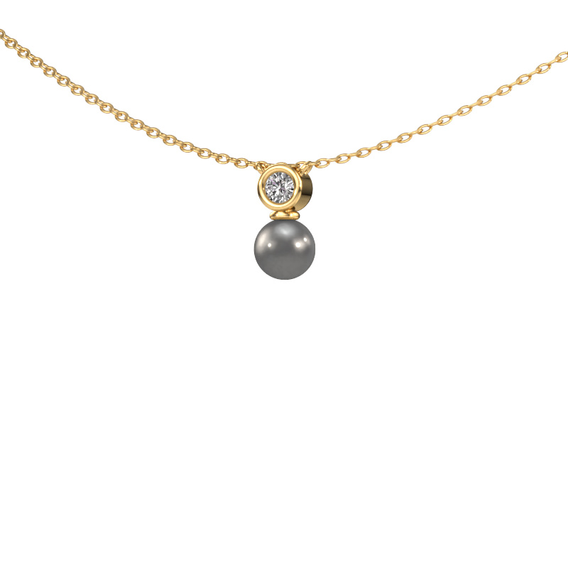 Image of Pendant Ann 585 gold Grey pearl 5 mm