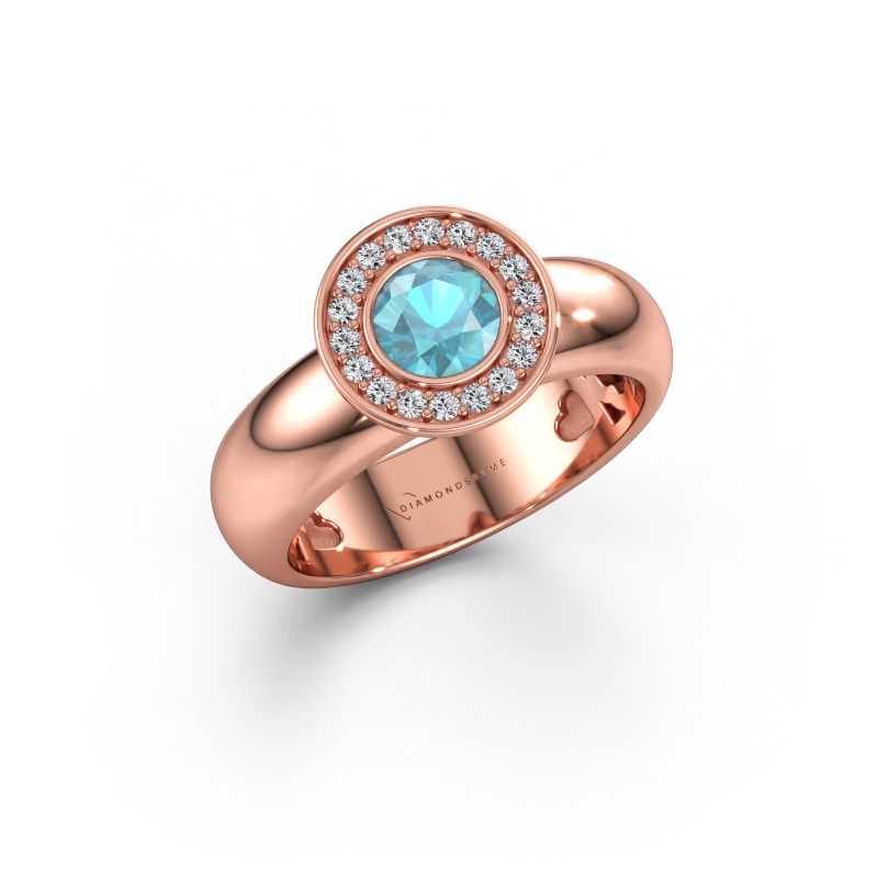 Bild av Ring Anna 585 roséguld Blå topas 5 mm