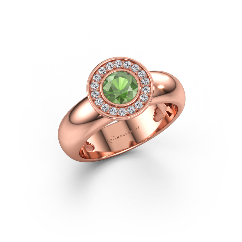 Bild av Ring Anna 585 roséguld Grön turmalin 5 mm