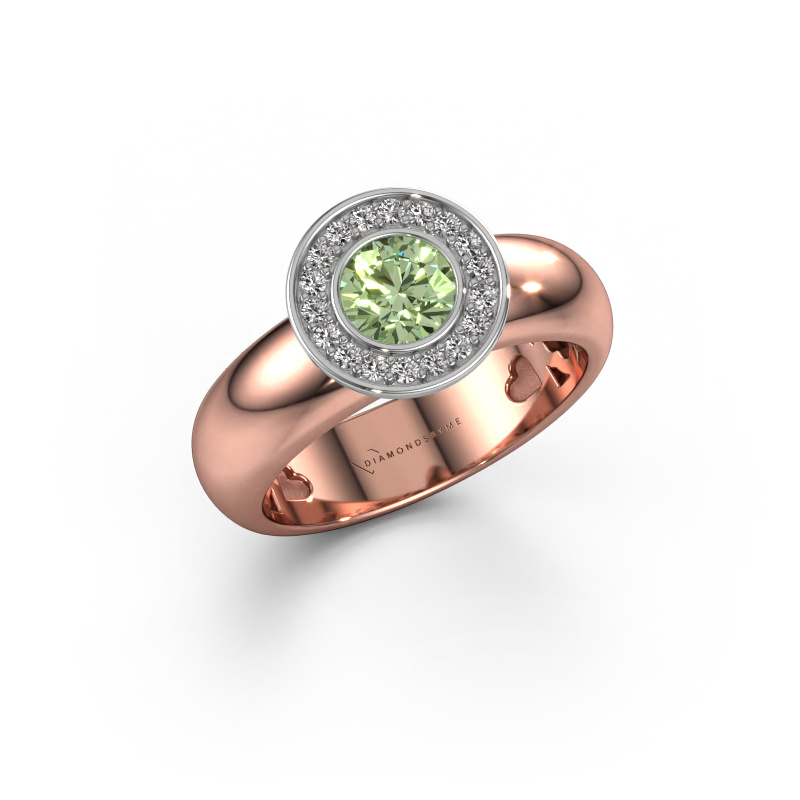 Image of Ring Anna 585 rose gold Green lab grown diamond 5 mm