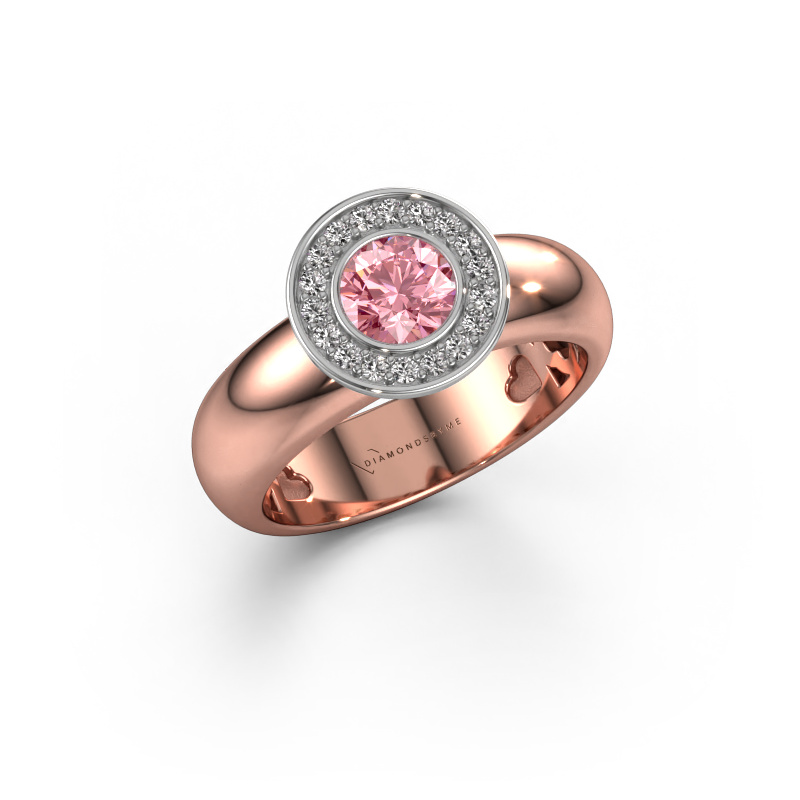 Image of Ring Anna 585 rose gold Pink lab grown diamond 5 mm