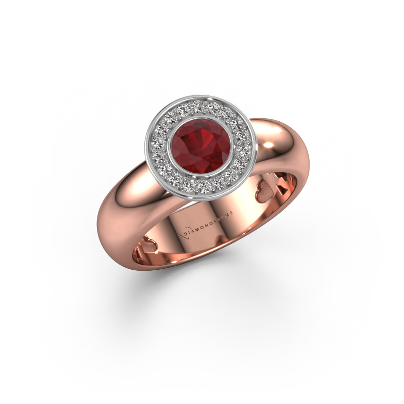 Image of Ring Anna 585 rose gold Ruby 5 mm