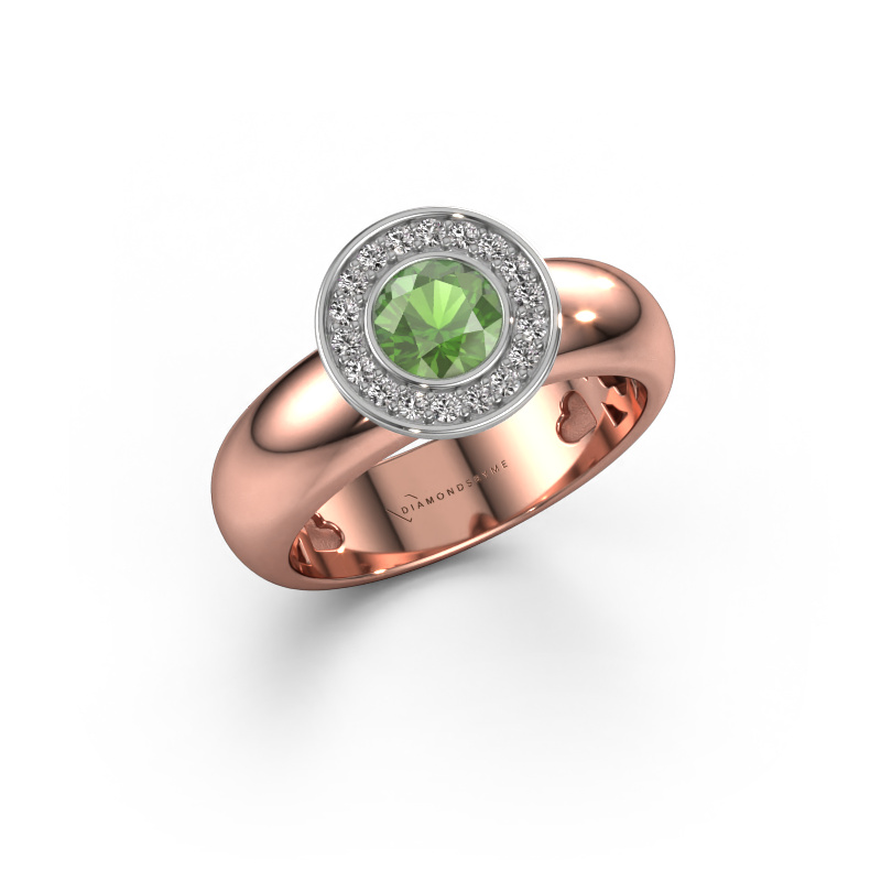 Image of Ring Anna 585 rose gold Tourmaline green 5 mm