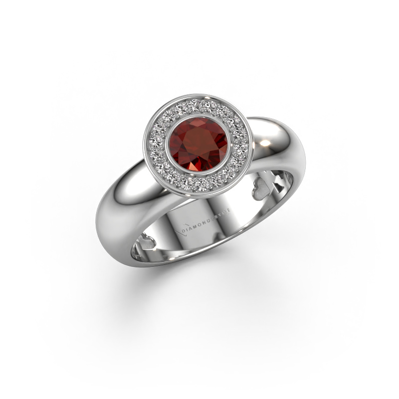 Image of Ring Anna 585 white gold Garnet 5 mm