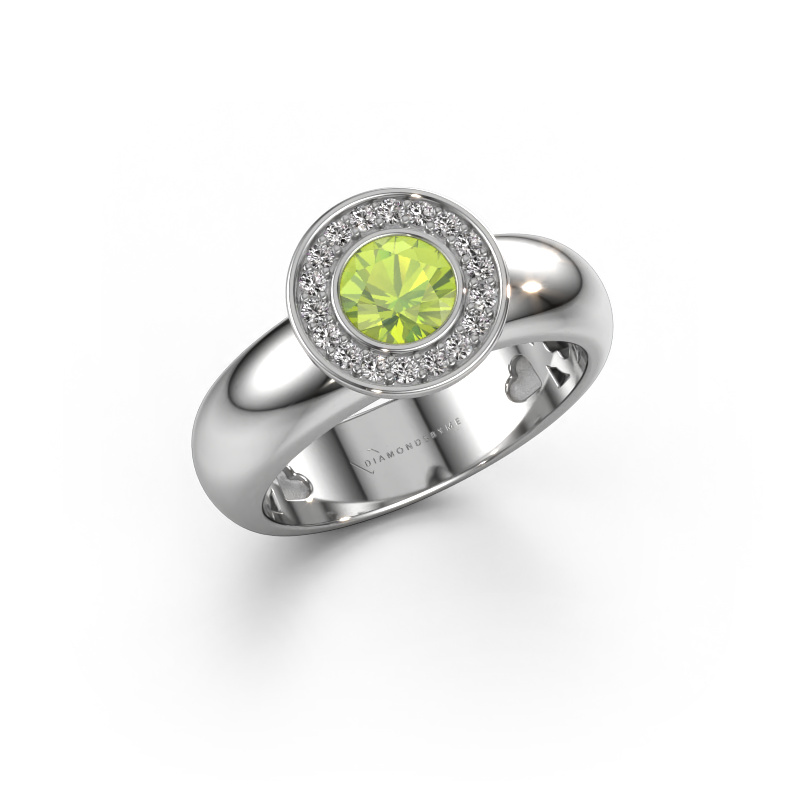 Image of Ring Anna 585 white gold Peridot 5 mm