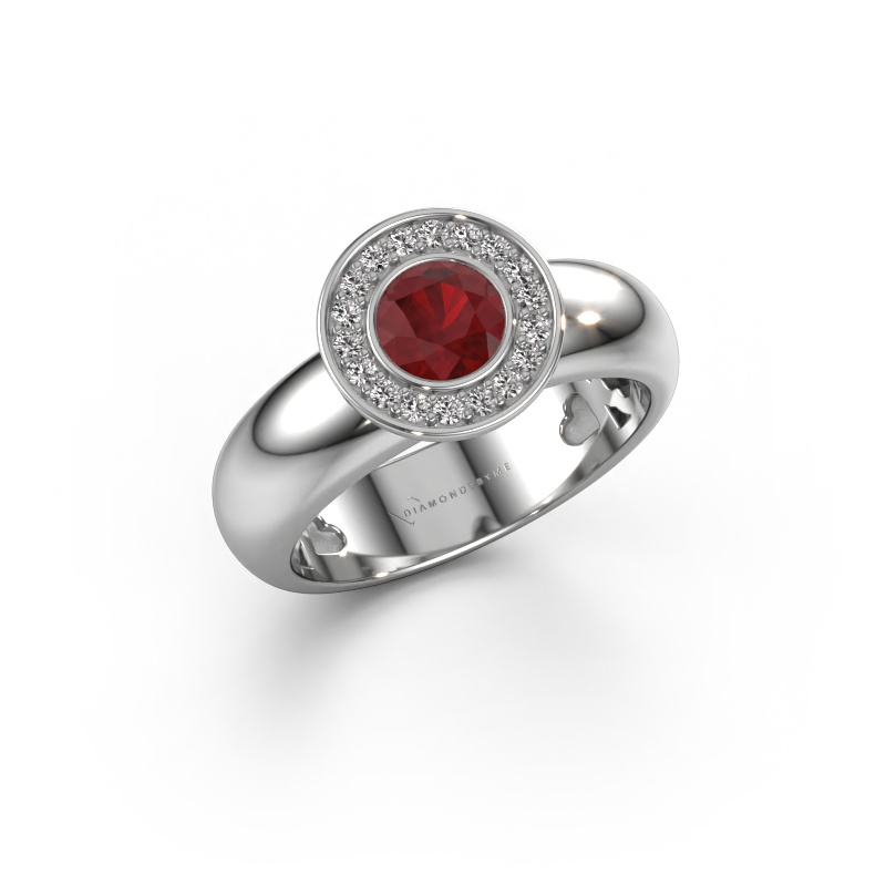 Image of Ring Anna 585 white gold Ruby 5 mm