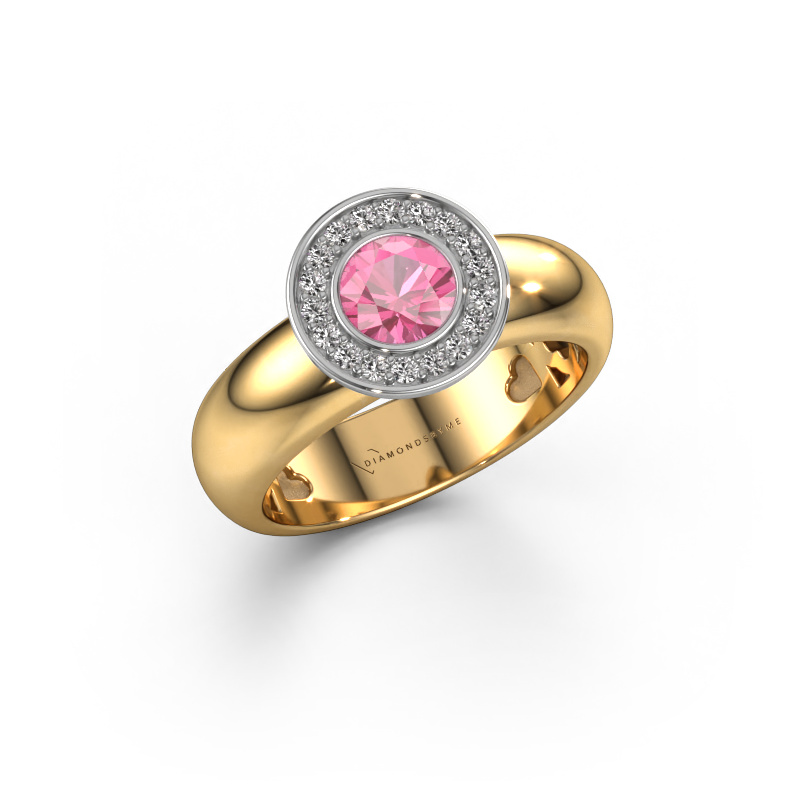 Image de Bague Anna 585 or jaune Saphir rose 5 mm