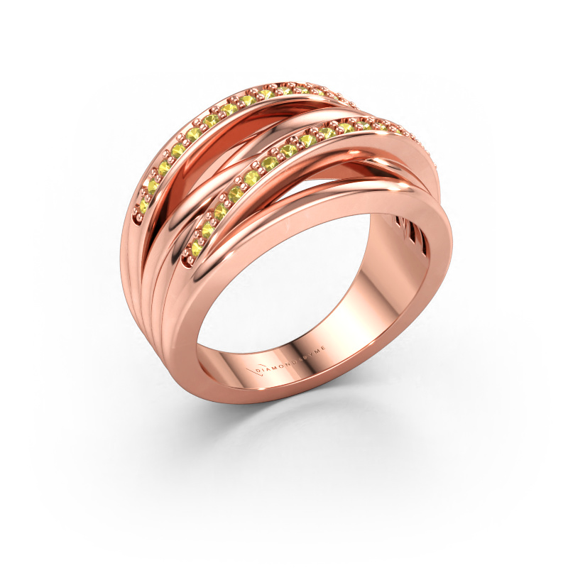 Immagine di Anello Annabel 2 585 oro rosa Zaffiro giallo 1.2 mm