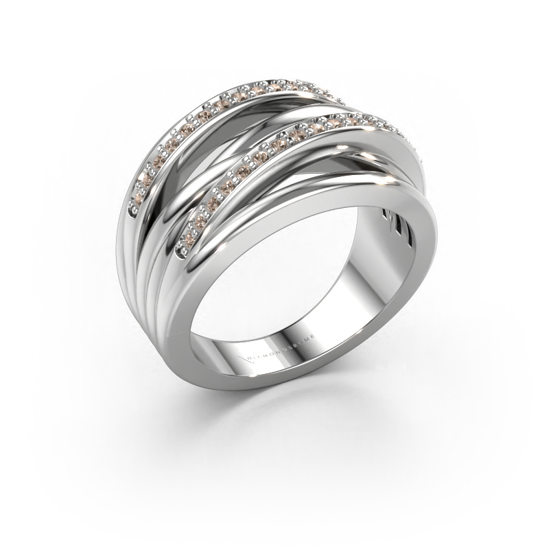 Image de Bague Annabel 2 585 or blanc Diamant brun 0.24 crt