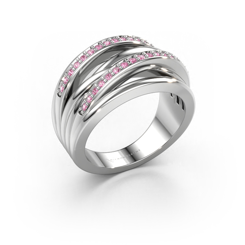 Bild von Ring Annabel 2 585 Weißgold Pink Saphir 1.2 mm