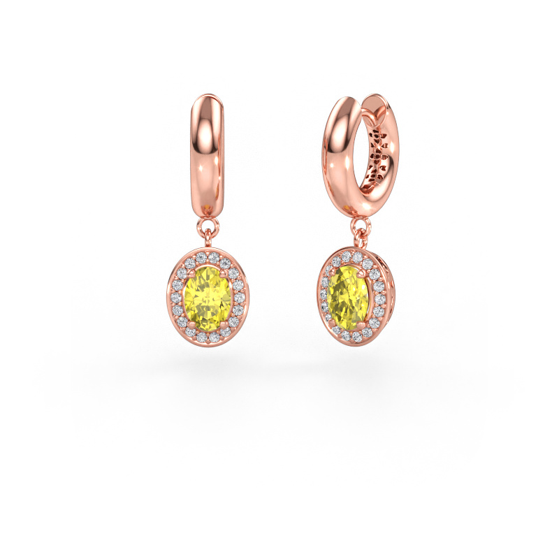 Immagine di Orecchini pendenti Annett 585 oro rosa Diamante lab grown giallo 7x5 mm