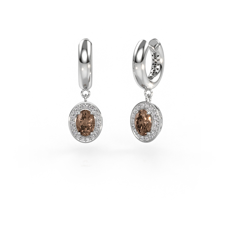 Image of Drop earrings Annett 585 white gold Brown diamond 1.67 crt