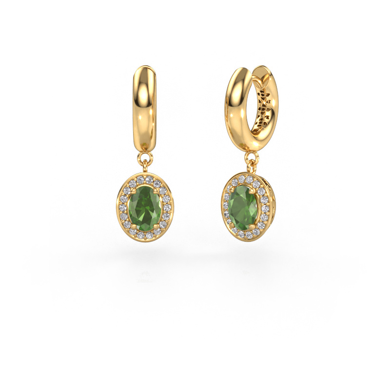 Image de Pendants d'oreilles Annett 585 or jaune Vert tourmaline 7x5 mm