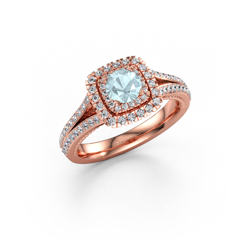 Immagine di Anello di fidanzamento Annette 585 oro rosa Acquamarina 5 mm