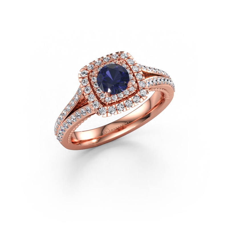 Immagine di Anello di fidanzamento Annette 585 oro rosa Zaffiro 5 mm