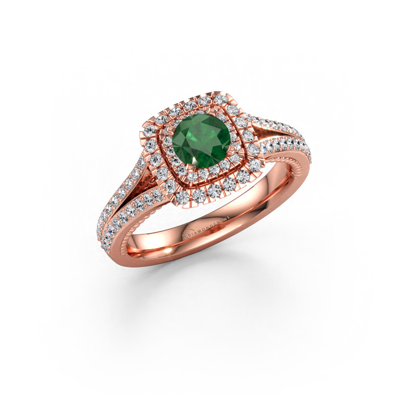 Immagine di Anello di fidanzamento Annette 585 oro rosa Smeraldo 5 mm