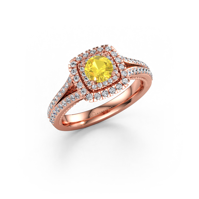 Immagine di Anello di fidanzamento Annette 585 oro rosa Zaffiro giallo 5 mm