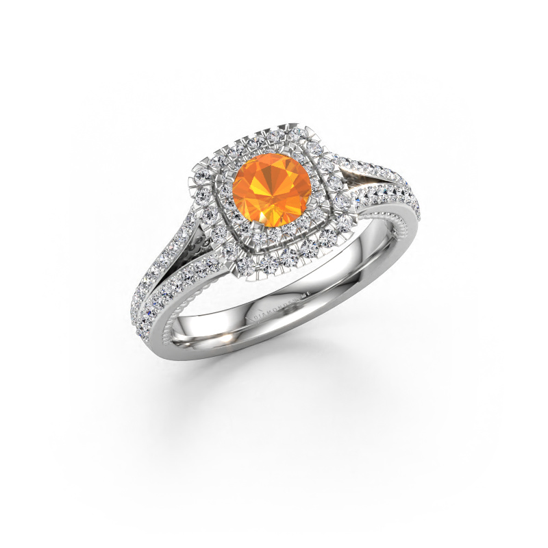 Image de Bague de fiançailles Annette 585 or blanc Citrine 5 mm