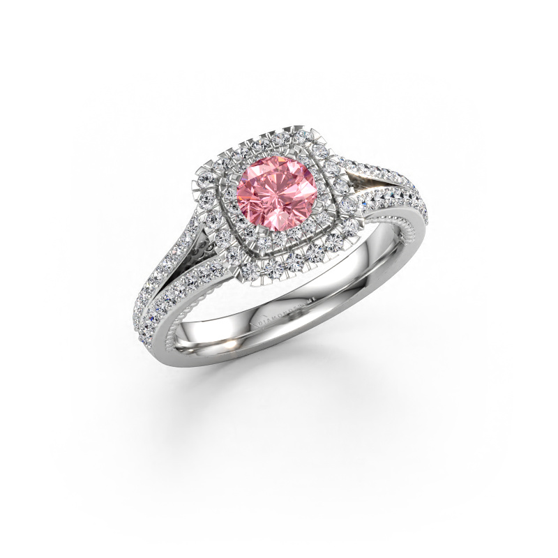 Immagine di Anello di fidanzamento Annette 585 oro bianco Diamante lab grown rosa 5 mm
