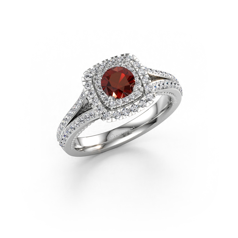 Image of Engagement ring Annette 585 white gold Garnet 5 mm