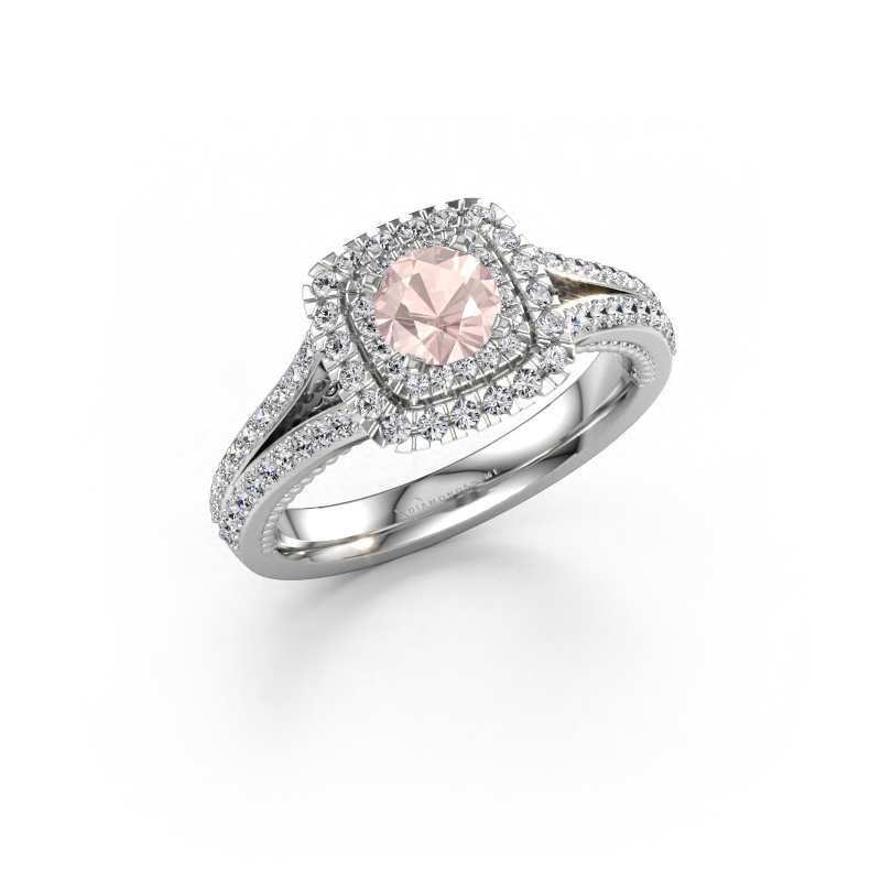 Immagine di Anello di fidanzamento Annette 585 oro bianco Morganite champagne 5 mm