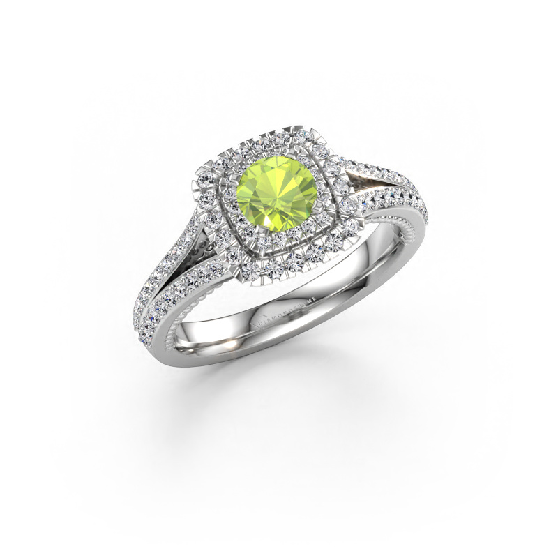 Image de Bague de fiançailles Annette 585 or blanc Péridot 5 mm