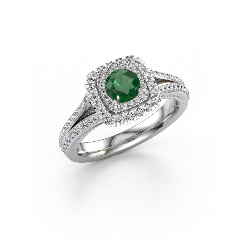 Immagine di Anello di fidanzamento Annette 585 oro bianco Smeraldo 5 mm