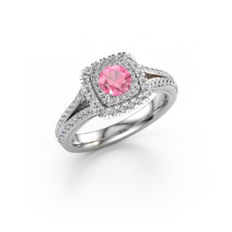 Immagine di Anello di fidanzamento Annette 585 oro bianco Zaffiro rosa 5 mm