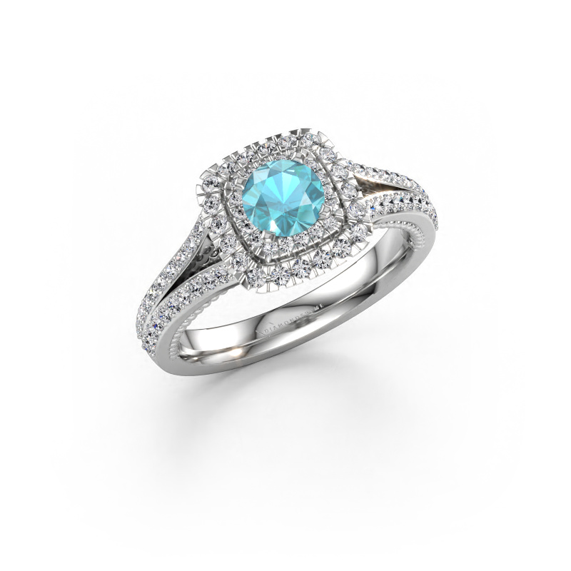 Immagine di Anello di fidanzamento Annette 585 oro bianco Topazio blu 5 mm