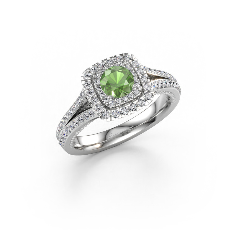 Immagine di Anello di fidanzamento Annette 585 oro bianco Tormalina verde 5 mm