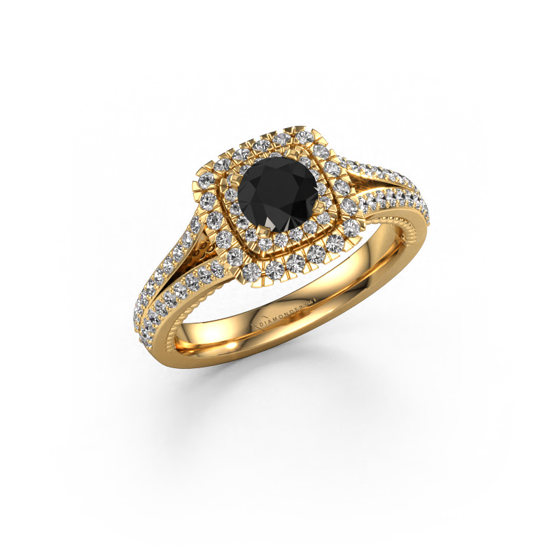 Bild von Verlobungsring Annette 585 Gold Schwarz Diamant 1.172 crt