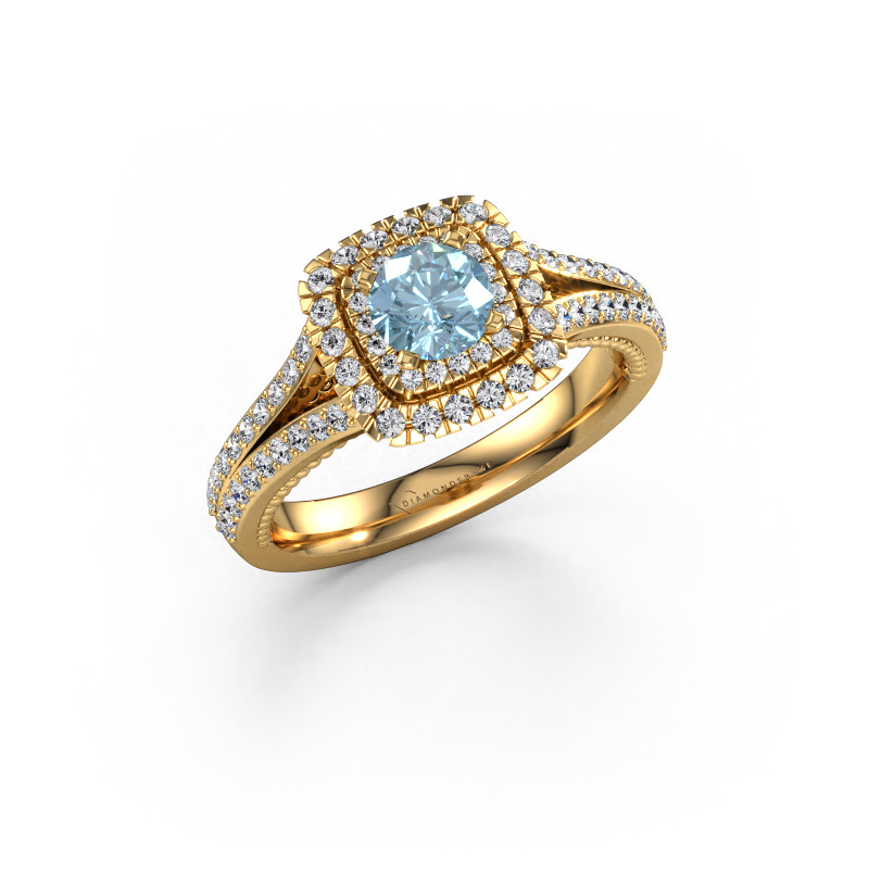 Image of Engagement ring Annette 585 gold Blue lab grown diamond 5 mm