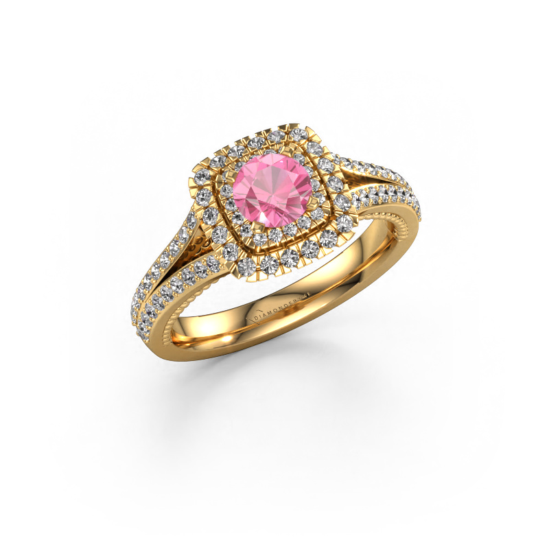 Image de Bague de fiançailles Annette 585 or jaune Saphir rose 5 mm