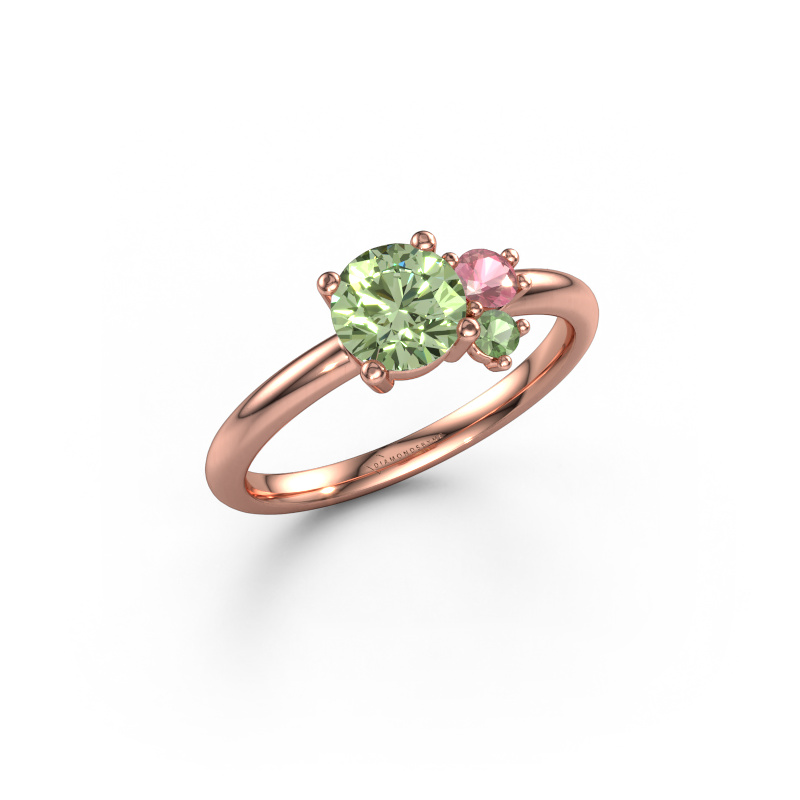 Image of Ring Anouk 585 rose gold Green lab grown diamond 6 mm