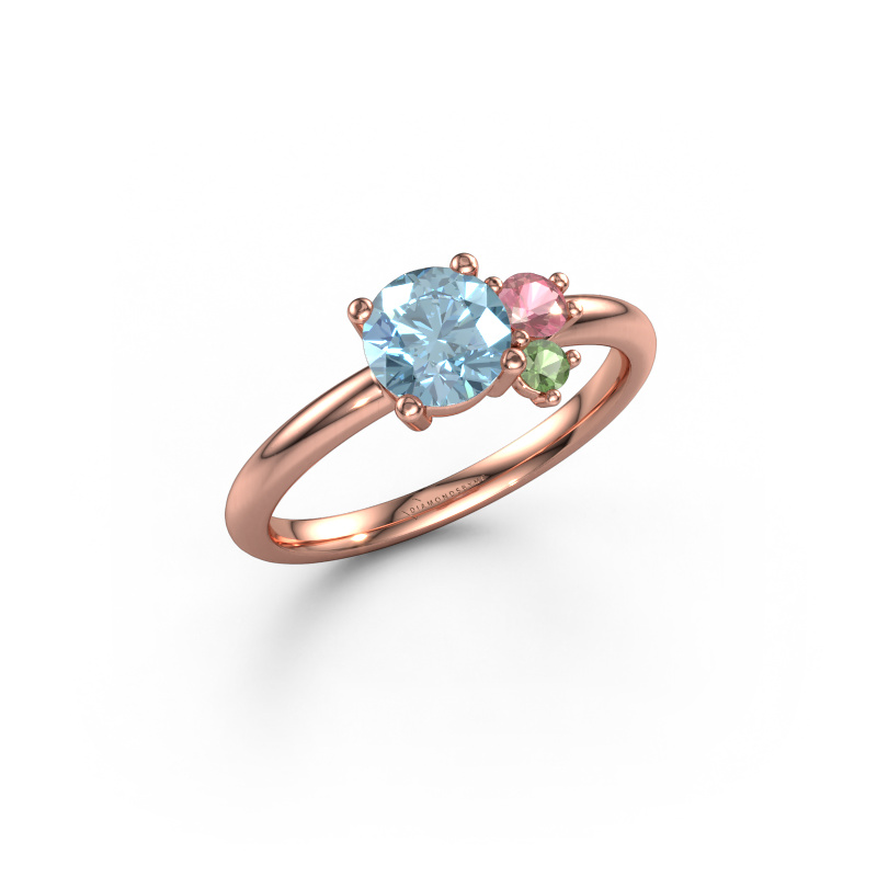 Bild von Ring Anouk 585 Roségold Blauer Labordiamant 6 mm