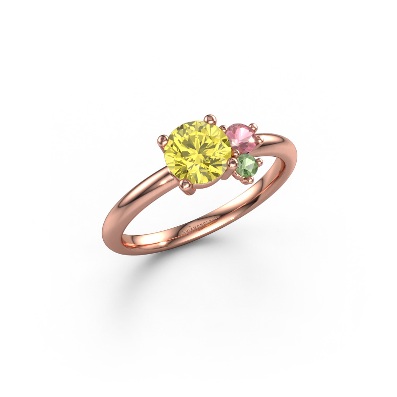 Image of Ring Anouk 585 rose gold Yellow lab grown diamond 6 mm