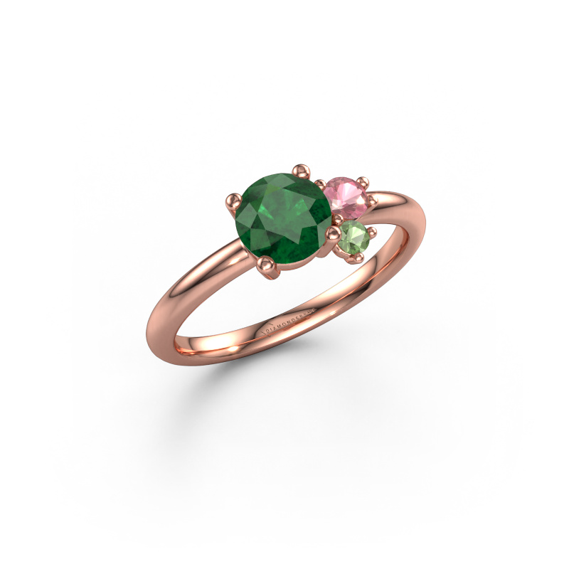 Image of Ring Anouk 585 rose gold Emerald 6 mm