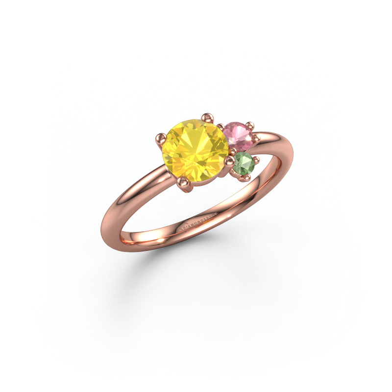 Image of Ring Anouk 585 rose gold Yellow sapphire 6 mm