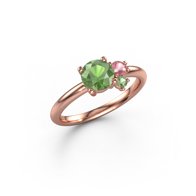 Image of Ring Anouk 585 rose gold Tourmaline green 6 mm