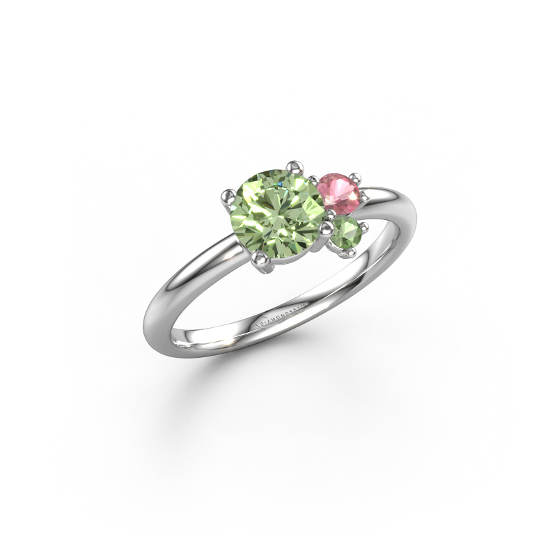 Image of Ring Anouk 950 platinum Green lab grown diamond 6 mm