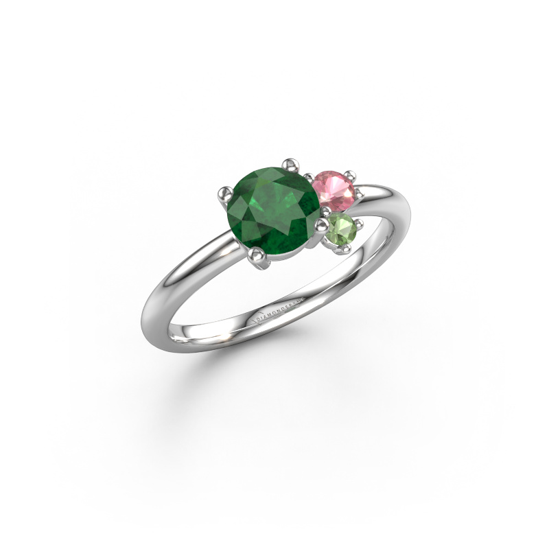 Image of Ring Anouk 585 white gold Emerald 6 mm