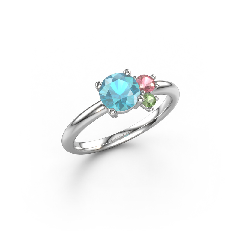Image of Ring Anouk 950 platinum Blue topaz 6 mm