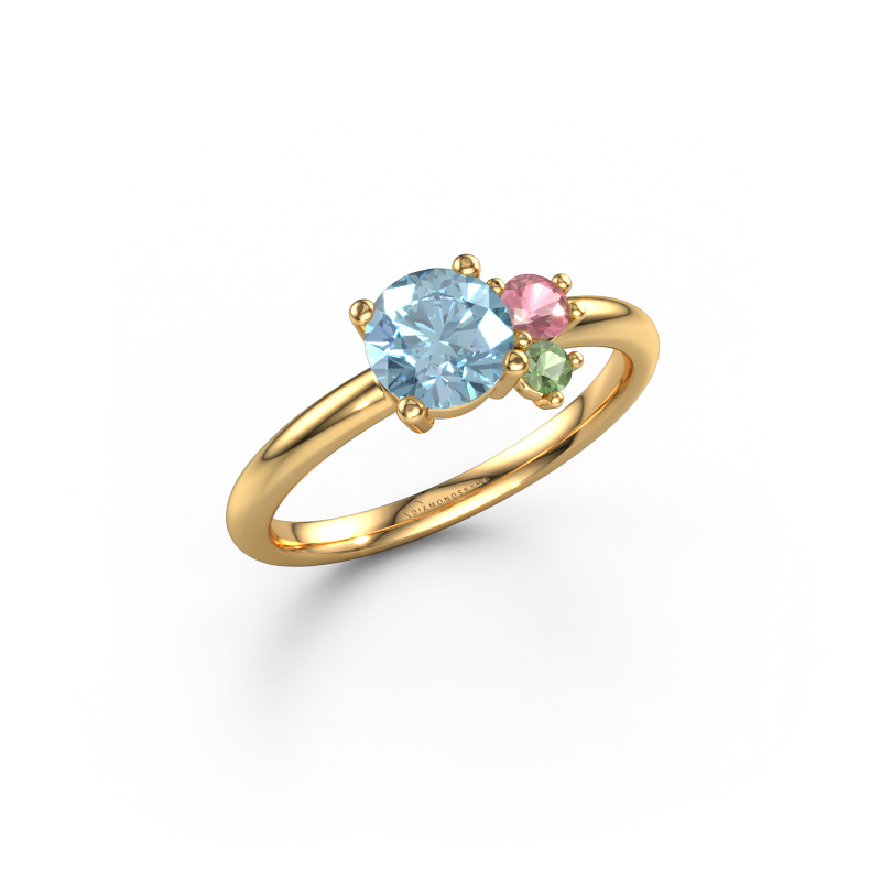 Image of Ring Anouk 585 gold Blue lab grown diamond 6 mm