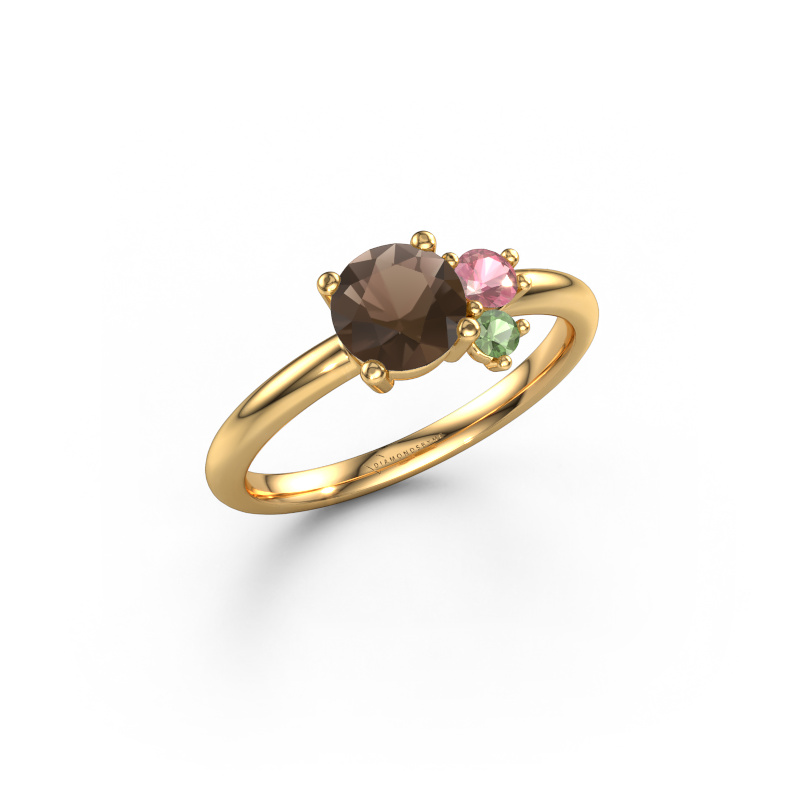 Image of Ring Anouk 585 gold Smokey quartz 6 mm