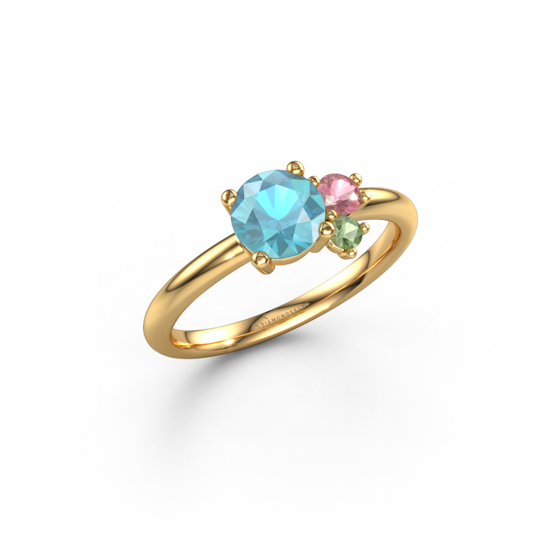 Bild von Ring Anouk 585 Gold Blau Topas 6 mm