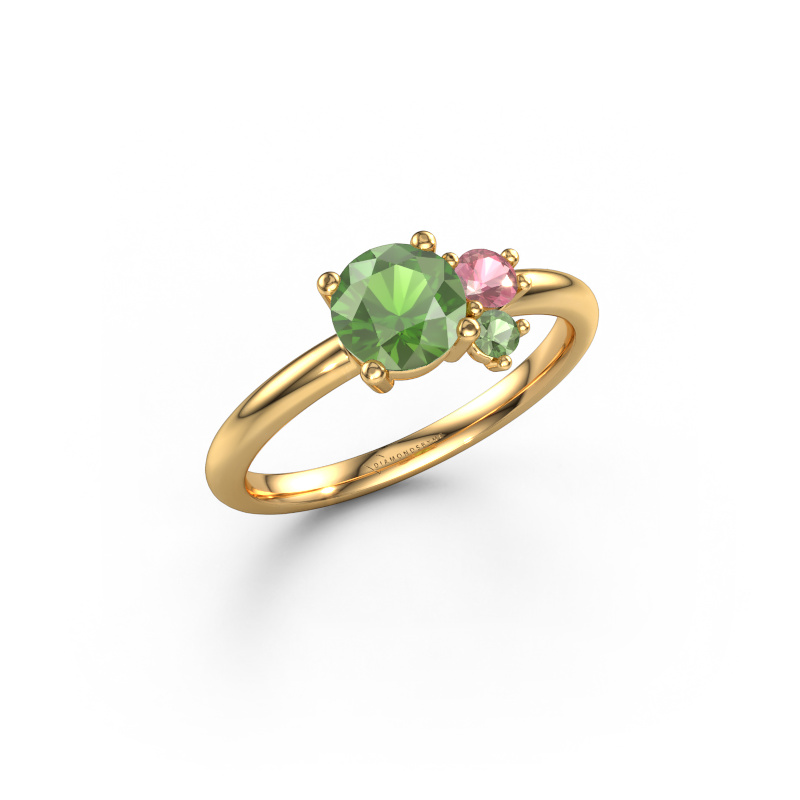 Image of Ring Anouk 585 gold Tourmaline green 6 mm