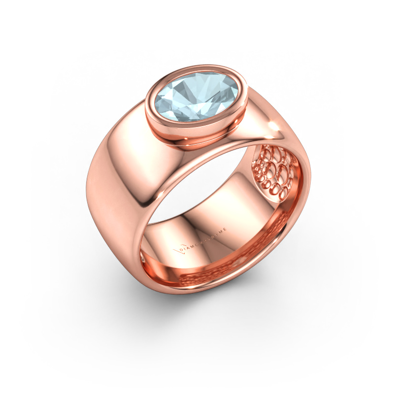 Bild av Ring Anouschka 585 roséguld Akvamarin 8x6 mm