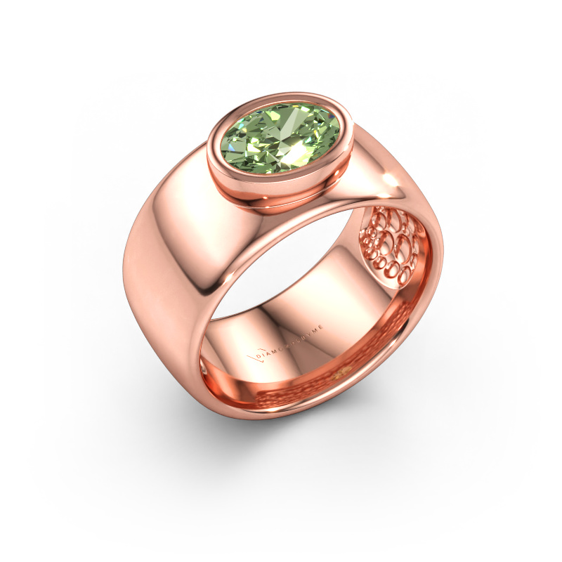 Immagine di Anello Anouschka 585 oro rosa Diamante lab grown verde 8x6 mm