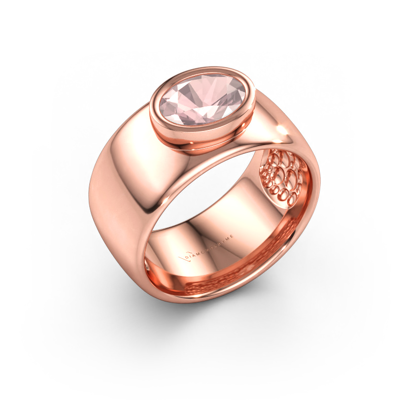 Bild av Ring Anouschka 585 roséguld Champagnefärgad morganit 8x6 mm